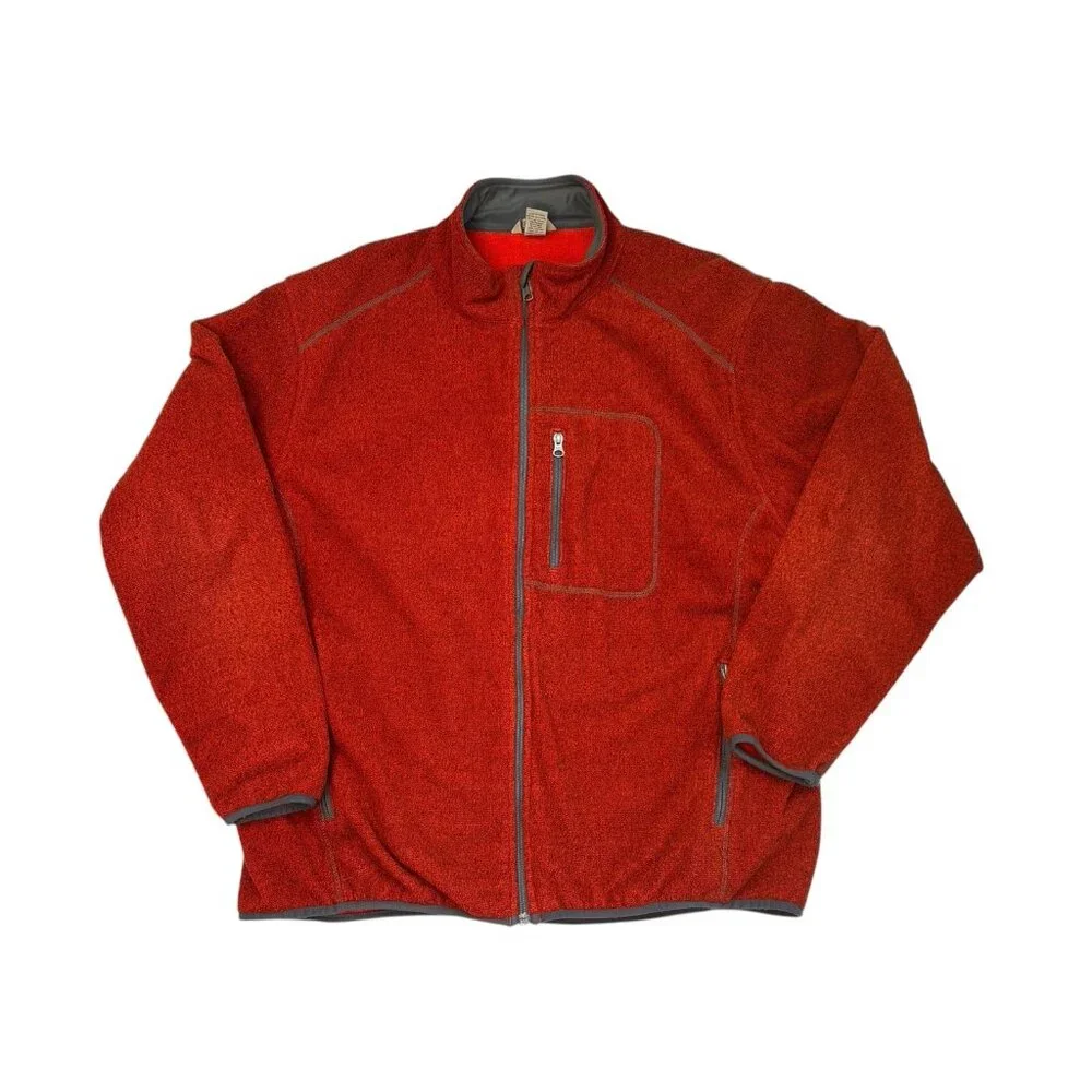 Duluth Trading Co Fleece Zip Up Jacket Mens Size XL Red Outdoor Work Chore Coat